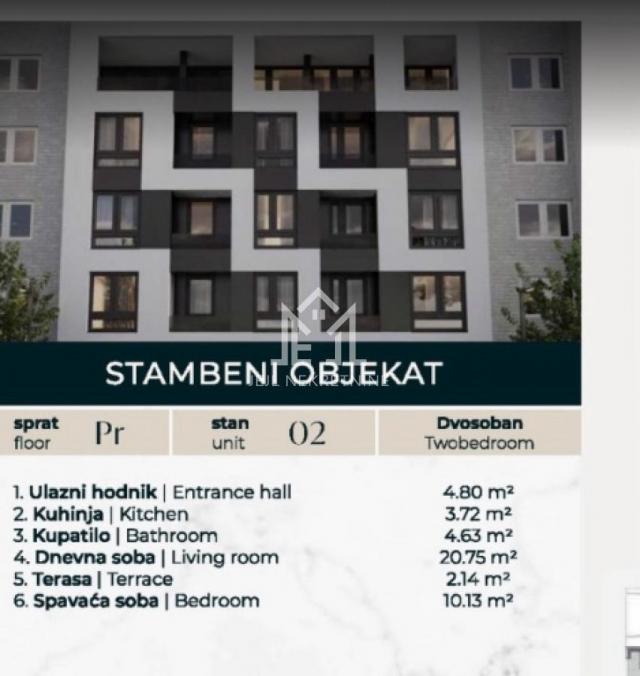 Dvosoban stan, 44. 78 m2, sa PDV-om