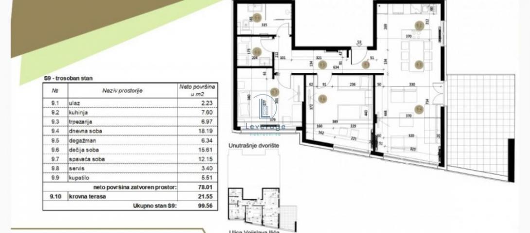 Novogradnja, Crveni Krst, 78. 01+21. 55m2, cena bez pdv-a