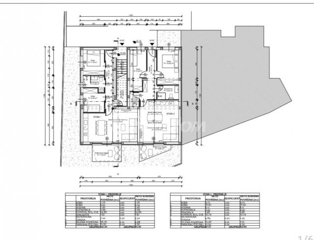 Apartman dvosoban,  prizemlje blizina centra 400 metara plaža Jadro