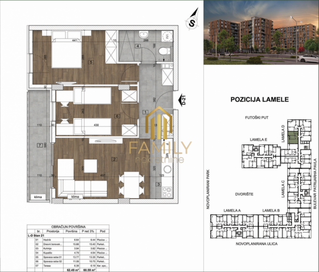 Trosoban stan 61m² na prodaju – idealan porodični dom