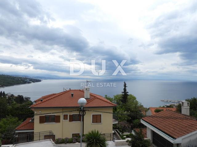 VOLOSKO, OPATIJA- stan 103m2 prizemlje s panoramskim pogledom na more + okoliš 