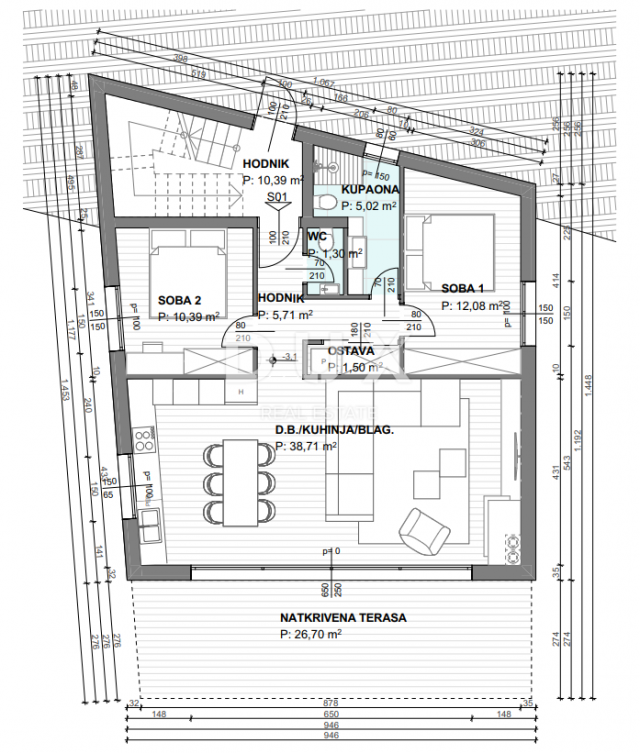 Wohnung Krk, 74m2