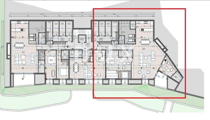 OPATIJA, CENTAR - stan prizemlje 172m2 s pogledom na more wellnessom i teretanom K2