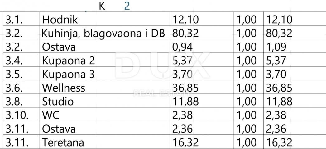 OPATIJA, CENTAR - stan prizemlje 172m2 s pogledom na more wellnessom i teretanom K2