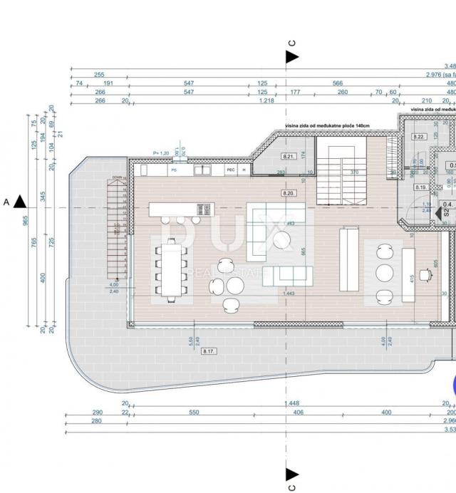 OPATIJA, CENTER - two-story penthouse 543m2 with panoramic sea view and roof terrace S2