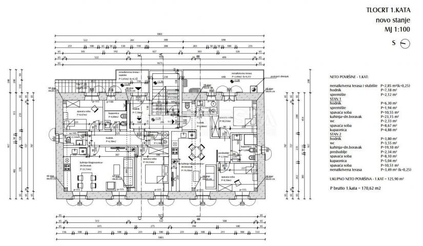 Tar, a beautiful two-room apartment in a new building, sea view