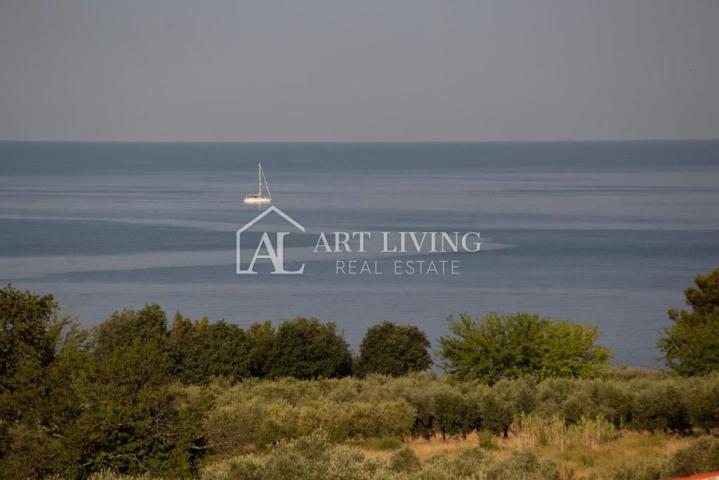 Istria, Umag, surroundings - a beautiful apartment with a swimming pool and an open sea view