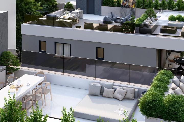 Čiovo, Okrug Gornji, trosoban penthouse s krovnom terasom NKP 126, 55 m2