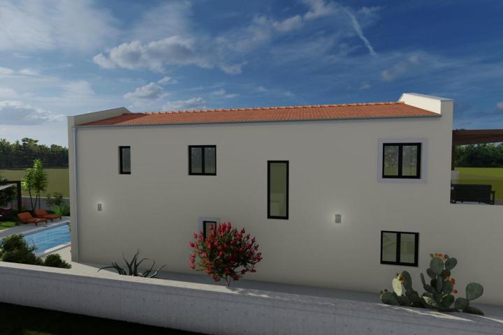 Istra, Svetvinčenat - kvalitetna moderna villa 180 m2 s bazenom 24 m2 - visoki roh bau