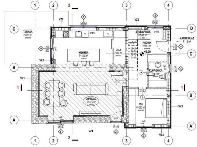 ISTRA, ŠTOKOVCI - Vila s bazenom u Roh-bau fazi + građevinsko zemljište 550 m2