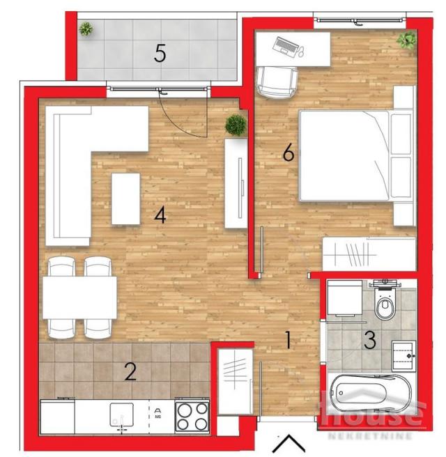 Stan NOVI SAD, TELEP, kv: 42, € 113500, ID: 1062000