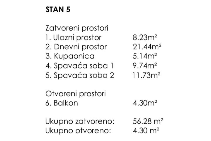 Kaštel Lukšić, dvosoban stan na prvom katu neto korisne površine 58, 43 m2 – S5