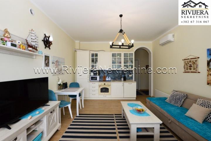 Three-bedroom luxurious apartment with its own courtyard in Djenovici