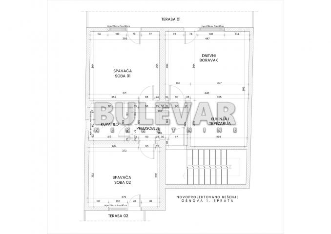 Palilula, novogradnja, 90m2, I. sprat, etažno grejanje, kompletno opremljen