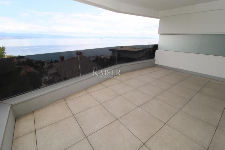 Opatija, newly built apartment on the first floor, 2 bedrooms and a bathroom with a sea view