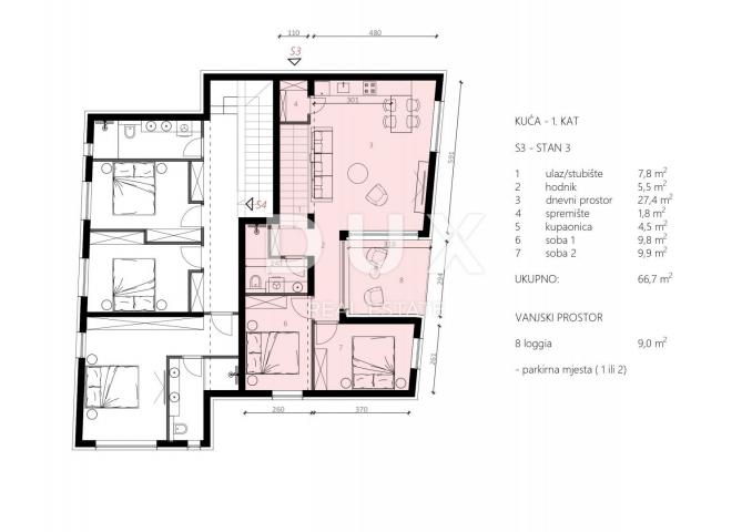 INSEL PAG, MANDRE - 2-Zimmer-Wohnung in einem modernen und hochwertigen Neubau