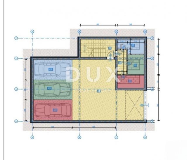 MATULJI, KASTAV, RUBEŠI- građevinsko zemljište 1900m2 s zgradom u izgradnji 600m2 sa 3 prostrana sta