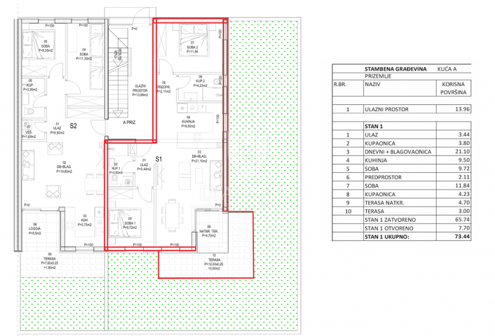 Apartment  Barban, 73,44m2