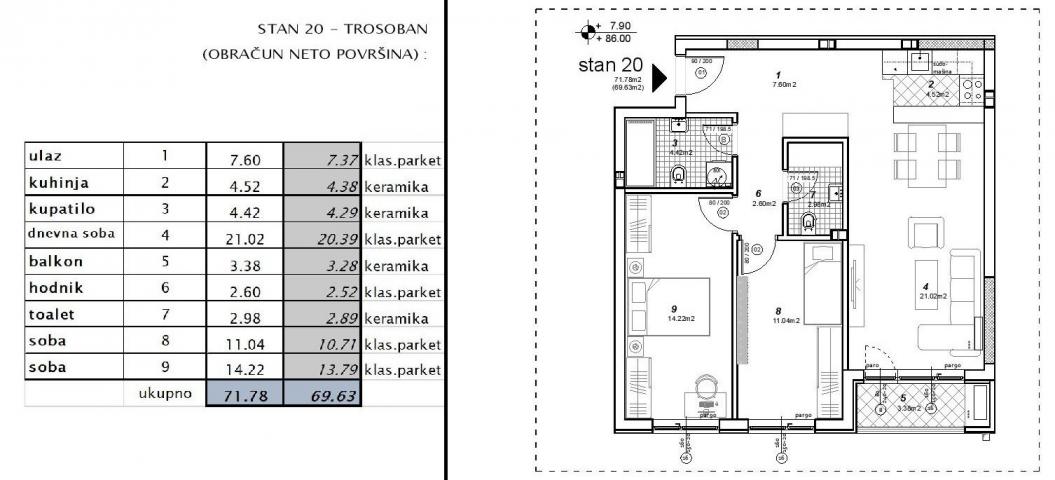 NOVI SAD - TELEP - 69. 63 m2