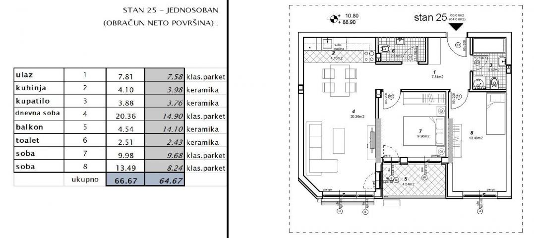 NOVI SAD - TELEP - 64. 67 m2