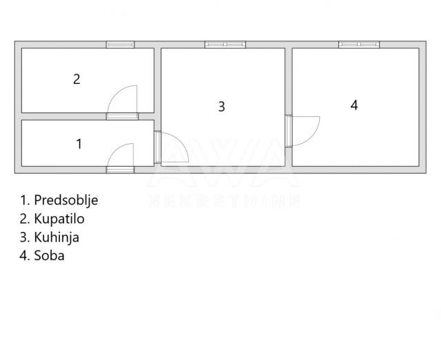 Apatin. Jednosoban stan 32m2, sa garažom 20m2