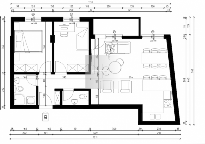 Na prodaju dvoiposoban LUX stan, 64m2, Grbavica