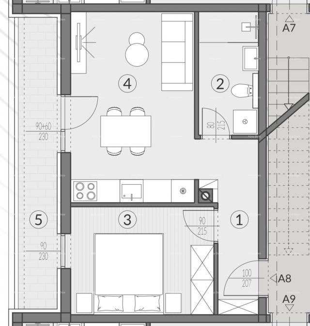 Wohnung Wohnungen zum Verkauf in einem neuen modernen Projekt, Pula, A8