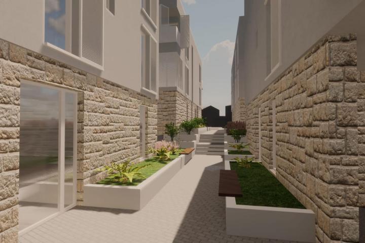 Zadar, Vir – Dvoetažni apartman B3 površine 74, 8 m2 s krovnom terasom površine 31 m2