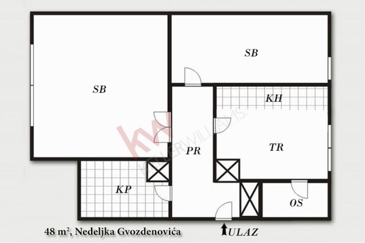 
				Nedeljka Gvozdenovića, 48m2, dvosoban, pr
			