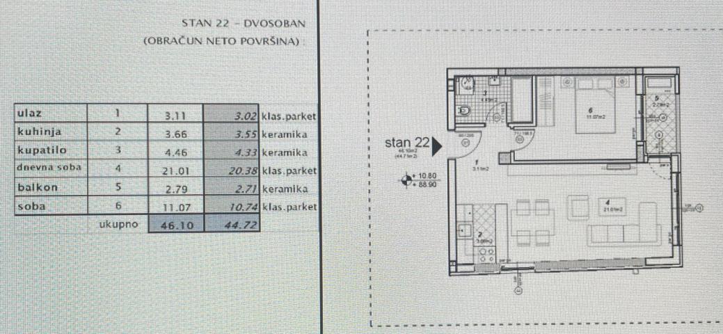 NOVI SAD - TELEP - 44. 72 m2