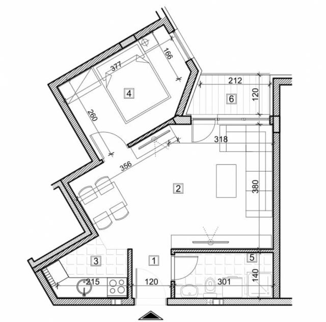 SOMBORSKI BULEVAR, 42 m2, Dvosoban sa PDV