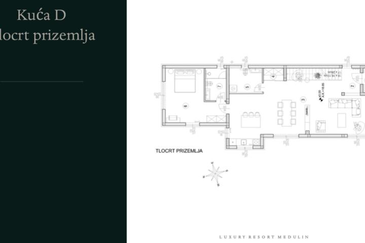 Istra, Medulin. Luxury resort samostojeća kuća s bazenom 159 m2