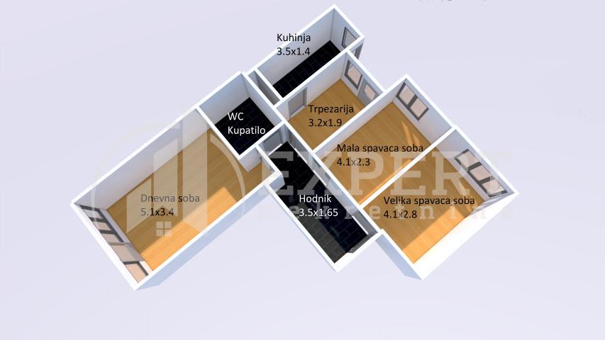 Izdaje se dvoiposoban stan kod Gradske bolnice, 66m2!