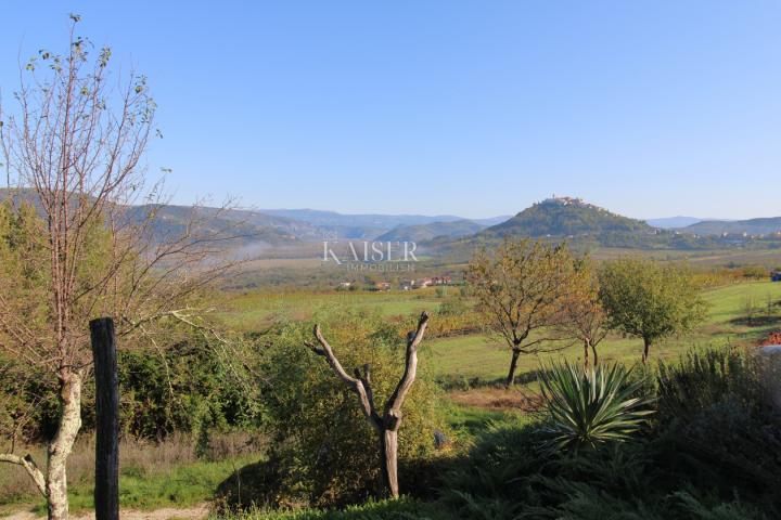 Istria - Motovun, building land, view of Motovun