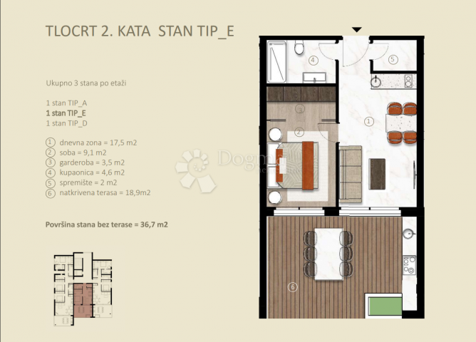 Wohnung Novigrad, 71m2