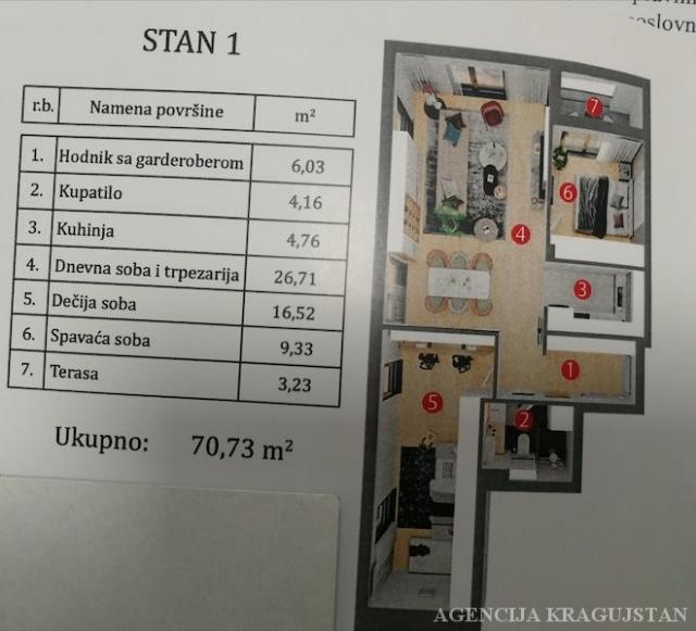 Prodaja, Stan, 70. 73m2 , Aerodrom