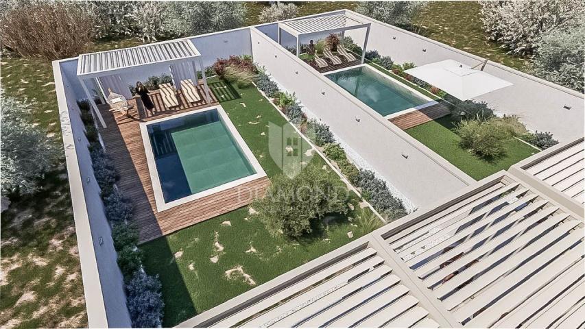 Poreč, luxuriöse Wohnung im Erdgeschoss mit Pool und Garten!