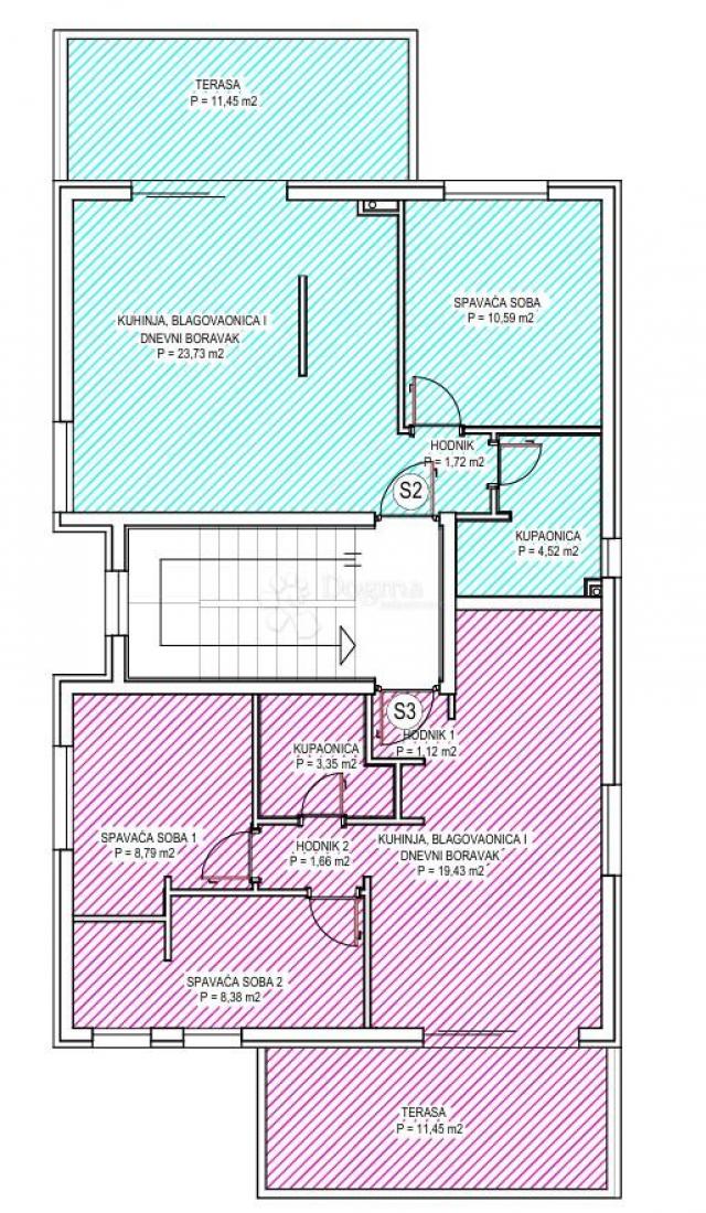 GELEGENHEIT!! - PETRČANE - S3 ZWEIZIMMERWOHNUNG IM ERSTEN STOCK, 53,96 m²