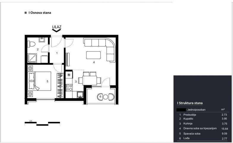 PALILULA KRNJACA 38m2 , L , 55000e