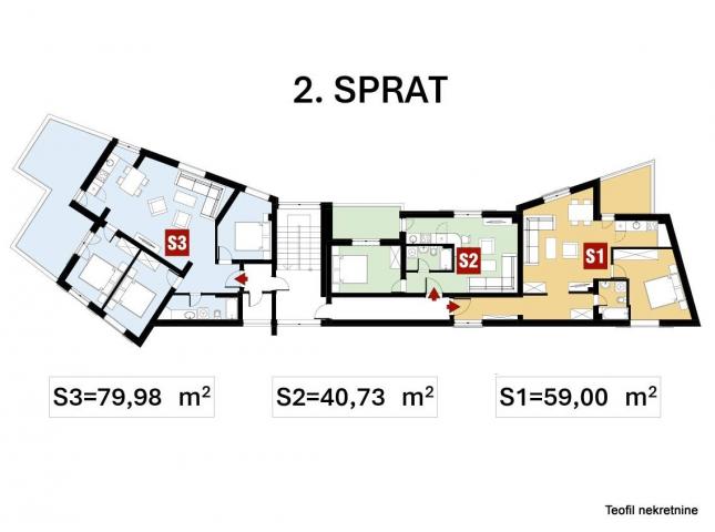 TREBINJE 59m2 , (T) , 112100e