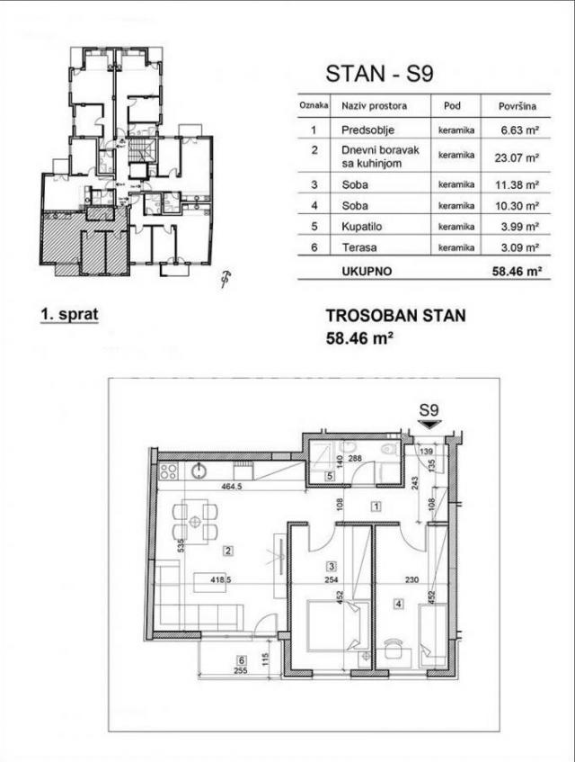 Salajka-Fantastičan Trosoban stan 58 m2 u Izgradnji sa Parking Mestom-povrat Pdv-065/385 8880