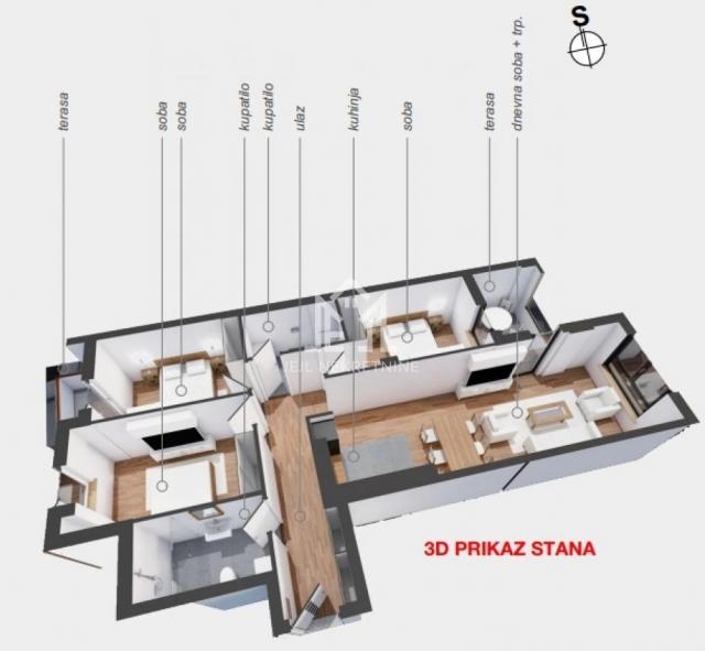 Trosoban stan, 70. 17m2 centar grada