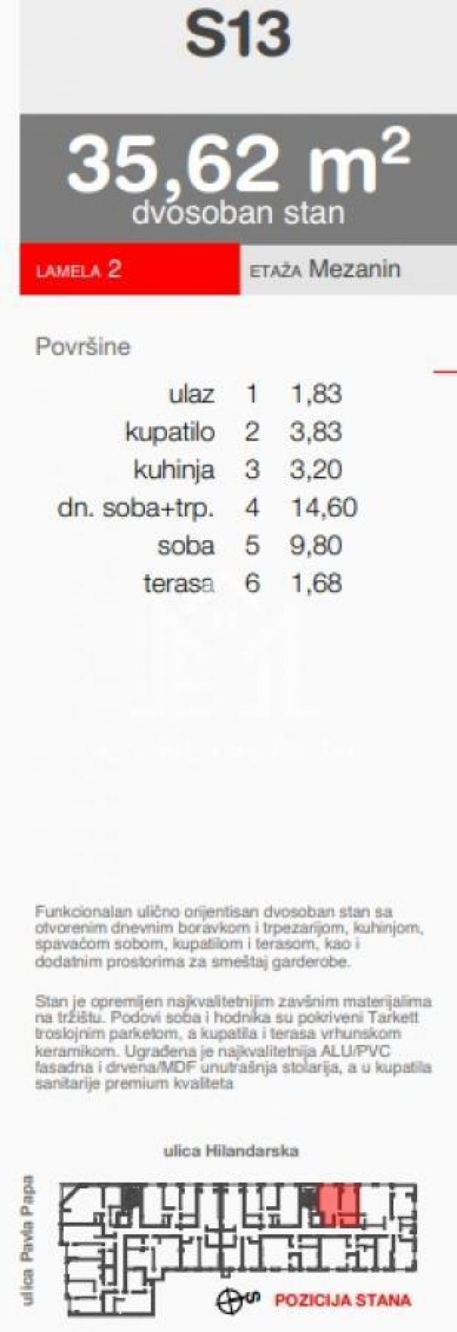 Jednoiposoban stan, 35. 62m2 centar grada