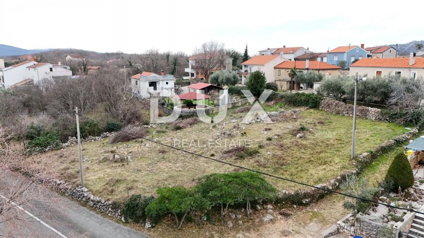 OTOK KRK, RISIKA - Građevinsko zemljište s otvorenim pogledom na more