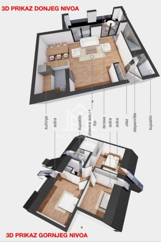 Četvorosoban - DUPLEX 107m2, 2 terase na krovu GRATIS