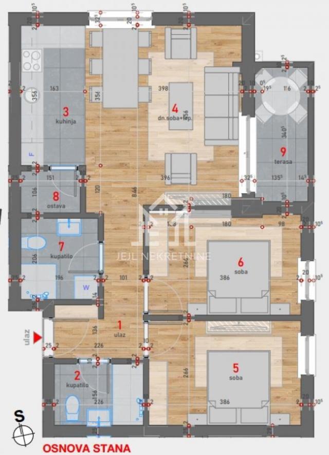 Trosoban stan, 62. 72m2 centar grada