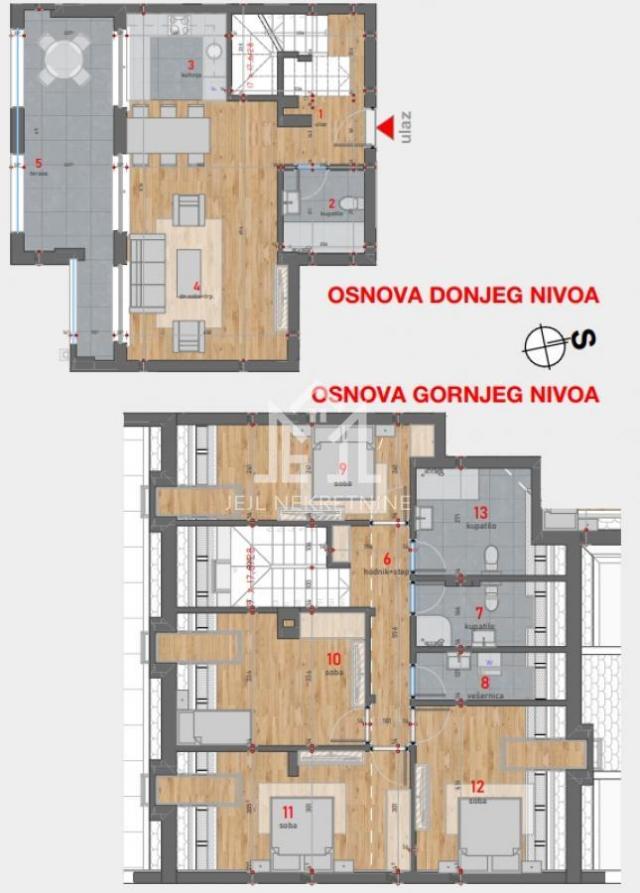 Dupleks LUX, 123. 24m2, 4. 0 stan - dva nivoa - terasa 43m2 gratis