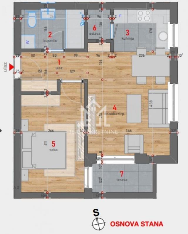 Dvosoban stan, 43. 42m2 centar grada