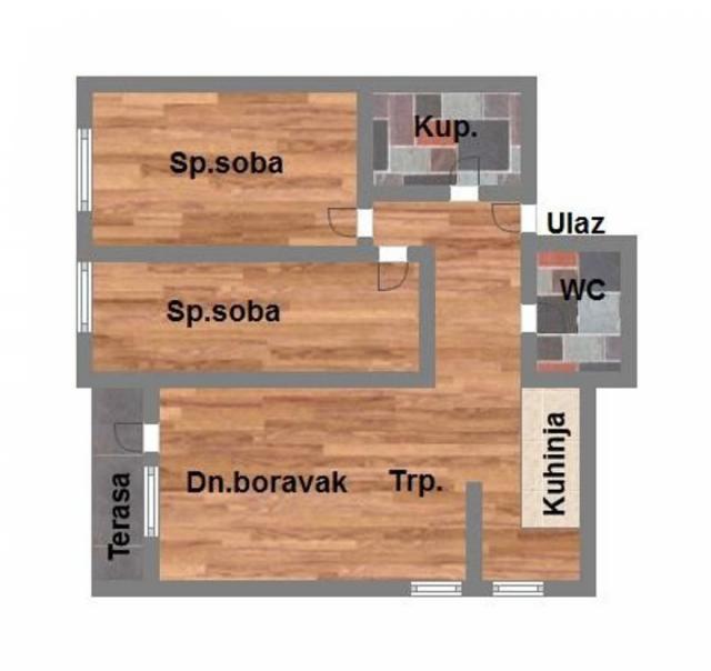 Trosoban 67m2 u izgradnji na Telepu