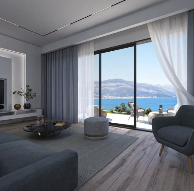 Tivat, Krašići – Duplex dvosoban apartman  111. 2m2  sa otvorenim pogledom na more u novom kompleksu